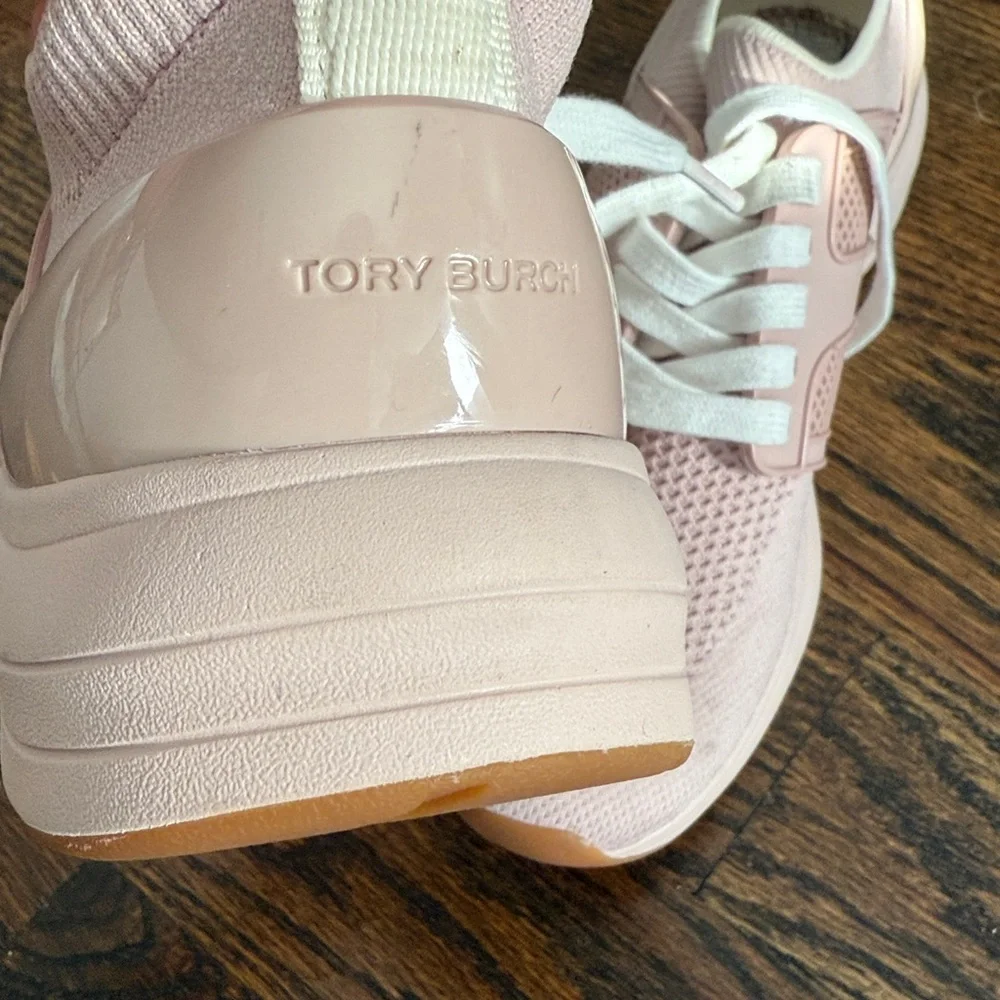 Tory Burch T Sock Runner- Circular Knit-Double Knit in Meadowsweet (Pink) Size 8